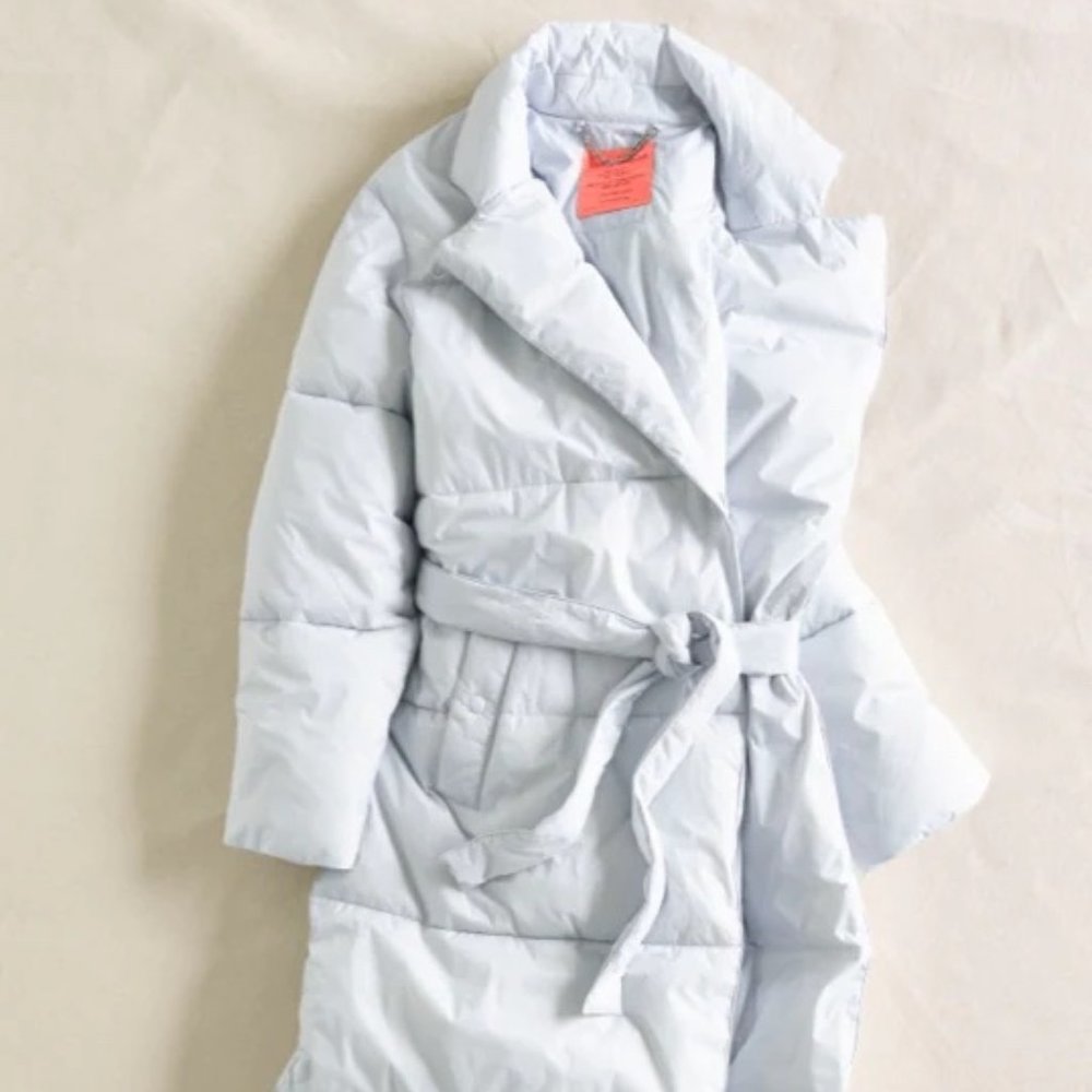 Petite J.Crew Puffer Wrap Coat with Primaloft